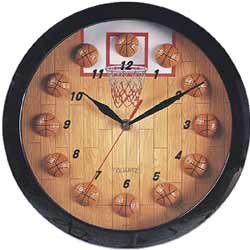 BASKETBALL DESIGN SPORTS KIDS ROOM HANGING WALL CLOCK