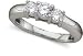 3/4ctw Brilliant-Cut Three-Stone Ring in 14k White Gold