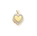 14k Heart Locket with Rhodium Accent