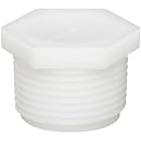 Thogus Nylon Tube Fitting, Plug, White, 1/4" NPT Male (Pack of 10)