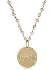 Emily and Ashley Pearl Chain Necklace with Double Elephant Charm