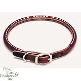 Coastal Pet Circle T Latigo Rolled Leather Dog Collar (12 inch L x 3/8 inch W)