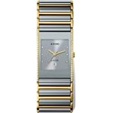 Rado Watches Rado Integral Platinum Tone Ceramic with Gold Trim and Diamomds Mens Watch by Rado