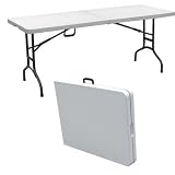 6' Portable Plastic Banquet Table GREEN - Folds in Half