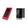 Premium Red Soft Silicone Gel Skin Cover Case + Privacy LCD Screen Protector for Microsoft Zune HD [Accessory Export Packaging]