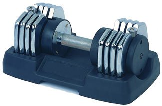 1x50lb Bayou Adjustable Dumbbell - Quality Chrome Plated Steel - 5 in 1 weight adjustments!