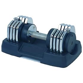 1x50lb Bayou Adjustable Dumbbell - Quality Chrome Plated Steel - 5 in 1 weight adjustments!