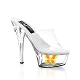 Pleaser Shoes Women�s KISS-201-6, 6 Heel Platform Slide W Neon Butterfly On Bottom . by Pleaser