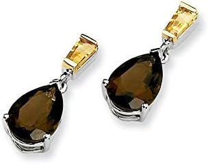 Sterling SilverSterling Silver &amp; Smokey Quartz and Citrine Earrings