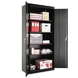 Alera Assembled High Storage Cabinet, 4 Adjustable Shelves, 36 x 18 x 78, Black