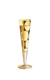 Champagne Glass, Champus, Circles, Designer Gold and Silver Champagne Flute w/ Napkin in Gift Box