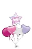 Birthday Shimmer Pink Bunch of 5 Birthday Balloon Gift