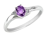 Amethyst Ring with Diamonds in 10K White Gold