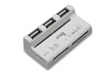 Connectland CL-CRD50007 USB 2.0 Hub with Built-in 4 Slots Card Reader Reads SDHC Up to 32GB (White)