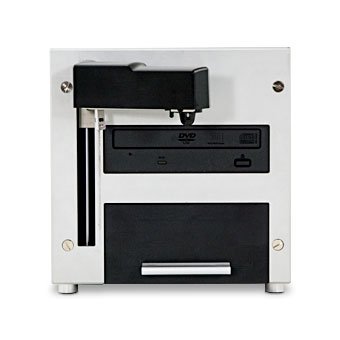 Systor Mini - Automated 1 Multi-Drive Target Burner Copier 25 Disc Capacity CD DVD LS LightScribe Auto Duplicator Robotic Copy Autoloader (Automatic Standalone Burn & Laser Etch Print, Built-In HDD) - Max Burns 20X DVD&plusmn;R 40X CD&plusmn;R