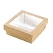 Packnwood "Kray" Brown Box With Window Lid, 5.5" x 5.5" x 2" Base, 6" x 6" Top (10 Packs of 25)