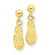 14k Gold Flip Flop Dangle Post Earrings