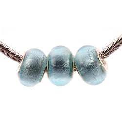 Murano Style Glass Silver Foil Lampwork Bead Fits Pandora Capri Blue, 14mm (3)