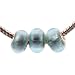 Murano Style Glass Silver Foil Lampwork Bead Fits Pandora Capri Blue, 14mm (3)