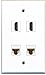 RiteAV - 2 Port HDMI 2 Port Cat6 Ethernet Wall Plate - White