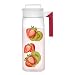 Takeya Fruit Infusion Jug, White/Raspberry, 66-Ounce