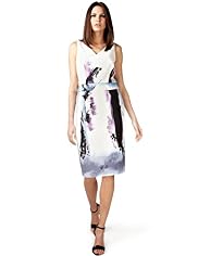 Per Una Speziale Cotton Rich Watercolour Print Peplum Shift Dress
