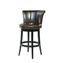 Armen Living Mbs-01 26 -Inch Barcelona Swivel Barstool, Brown Leather With Espresso Legs