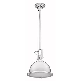 Dainolite 7035-9-PC Single Light Pendant with Metal Shade, Polished Chrome by Dainolite