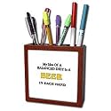 Funny Quotes And Sayings - My Idea Of A Blananced Diet Is A Beer in each hand - Tile Pen Holders-5 inch tile pen holder