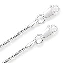 Two (2) Italian Style 2mm Sterling Silver 20" Snake Chain Necklaces - Each 20 Inch Length