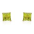 Stud Earrings With 1.05ctw Genuine Peridots 14K Yellow Gold Length 5.5mm