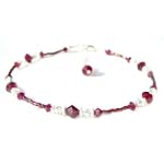 Damali .925 Sterling Silver Anklet Red Root (Muladhara) Chakra Anklet for physical sexuality, mental stability, sensuality, security