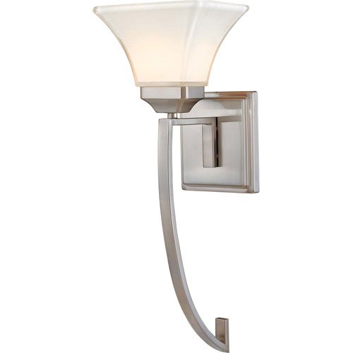 Minka Lavery 6810-84, Agilis Torchiere Glass Wall Sconce Lighting, 1 Light, 100 Total Watts, Nickel