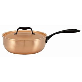 Marco Pierre White Copper 24cm Chef's Pan + Lid