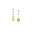14k Gold, Peridot & Diamond 3 Stone Drop Earrings