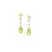 14k Gold, Peridot & Diamond 3 Stone Drop Earrings