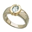 Two Tone Whitish Blue Aquamarine Fashion Ring