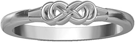 Small Symbol Double Infinity Ring in 14K White Gold size 10