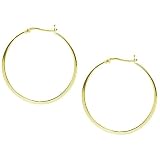 18kt Gold Over Sterling Silver Round Hoop Earrings