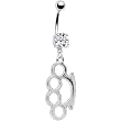 Silver Brass Knuckles Belly Ring