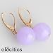 14K Yellow Gold Lavender Jade Earrings - OldCities Estate Jewelry