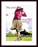 Golf In Germany by Hohlwein 18.00X24.00 Framed with Black Wood Frame
