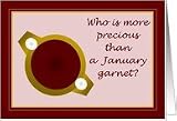 January Garnet Ring Birthday Wishes Card