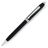 Cross Townsend, Black Lacquer, Ballpoint Pen, with Rhodium Plated Appointments (AT0042-4)