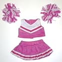 Pink and White Cheerleader Outfit fits most Webkinz, Shining Star and 8" - 10" Make Your Own Stuffed Animals