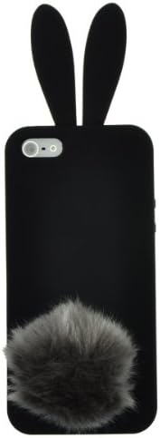 W-RainBow Lively and lovely Bunny Rabbit Case for iPhone 5/5G/5th (Black)