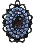 Gasoline Glamour Garnet Black Razor Rhinestone Charm Necklace