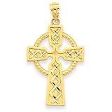14k Celtic Cross Pendant - Measures 17.7x31.9mm - JewelryWeb