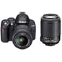 Nikon D3000 10MP Digital SLR Camera with 18-55mm f/3.5-5.6G & 55-200 AF-S DX VR Nikkor Zoom Lenses