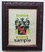 Noblet Coat of Arms on 8 1/2 x 11 Parchment Paper in Antique Bronze Wood Frame